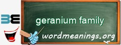 WordMeaning blackboard for geranium family